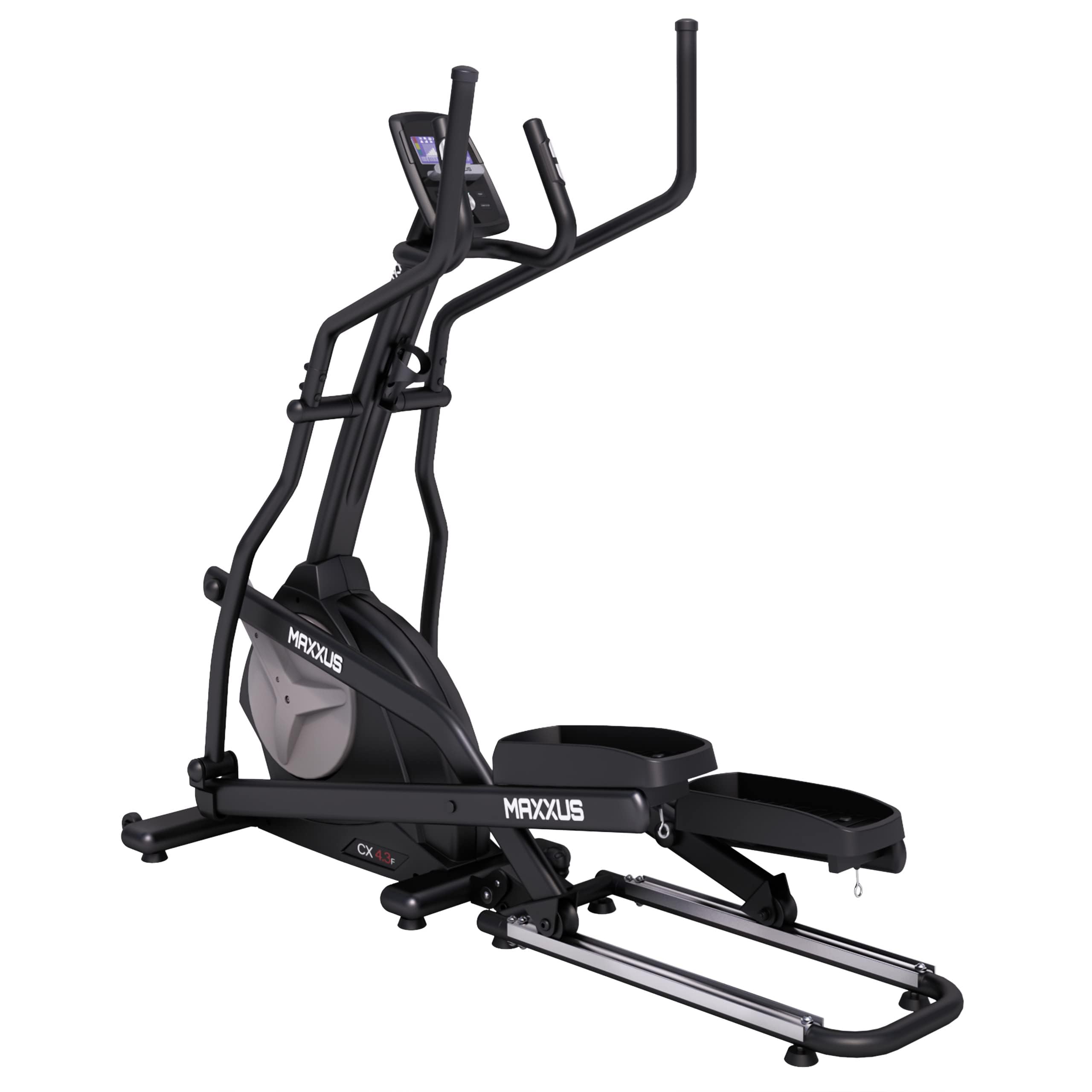 MAXXUS Crosstrainer CX 4.3f - Klappbar, 135kg, LCD-Display, TÜV, App, 24kg Schwungmasse, 16 Widerstandsstufen, 12 Programme, Magnetbremse, Tablethalterung - Ellipsentrainer für Zuhause, Heimtrainer